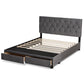 Caronia Modern and Contemporary Grey Velvet Fabric Upholstered 2-Drawer King Size Platform Storage Bed FredCo