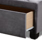 Caronia Modern and Contemporary Grey Velvet Fabric Upholstered 2-Drawer Queen Size Platform Storage Bed FredCo