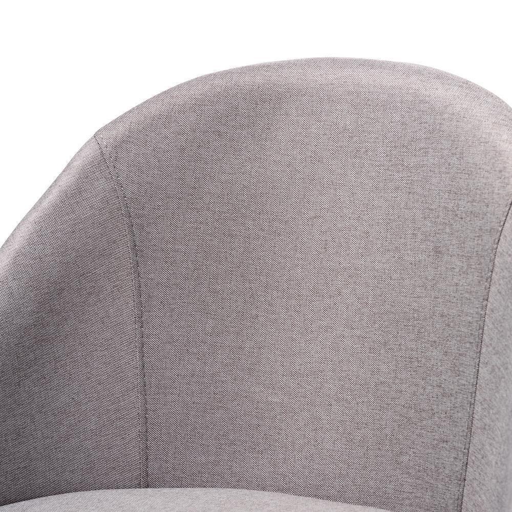 Carra Mid-Century Modern Grey Fabric Upholstered Walnut-Finished Wood Swivel Counter Stool (Set of 2) FredCo