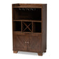 Carrie Transitional Farmhouse Walnut Brown Finished Wood Wine Storage Cabinet FredCo