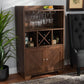 Carrie Transitional Farmhouse Walnut Brown Finished Wood Wine Storage Cabinet FredCo