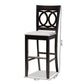 Carson Modern and Contemporary Grey Fabric Upholstered and Espresso Brown Finished Wood 2-Piece Bar Stool Set FredCo