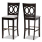 Carson Modern and Contemporary Grey Fabric Upholstered and Espresso Brown Finished Wood 2-Piece Bar Stool Set FredCo