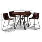 Carvell Rustic and Industrial Dark Brown Faux Leather Upholstered 5-Piece Pub Set FredCo