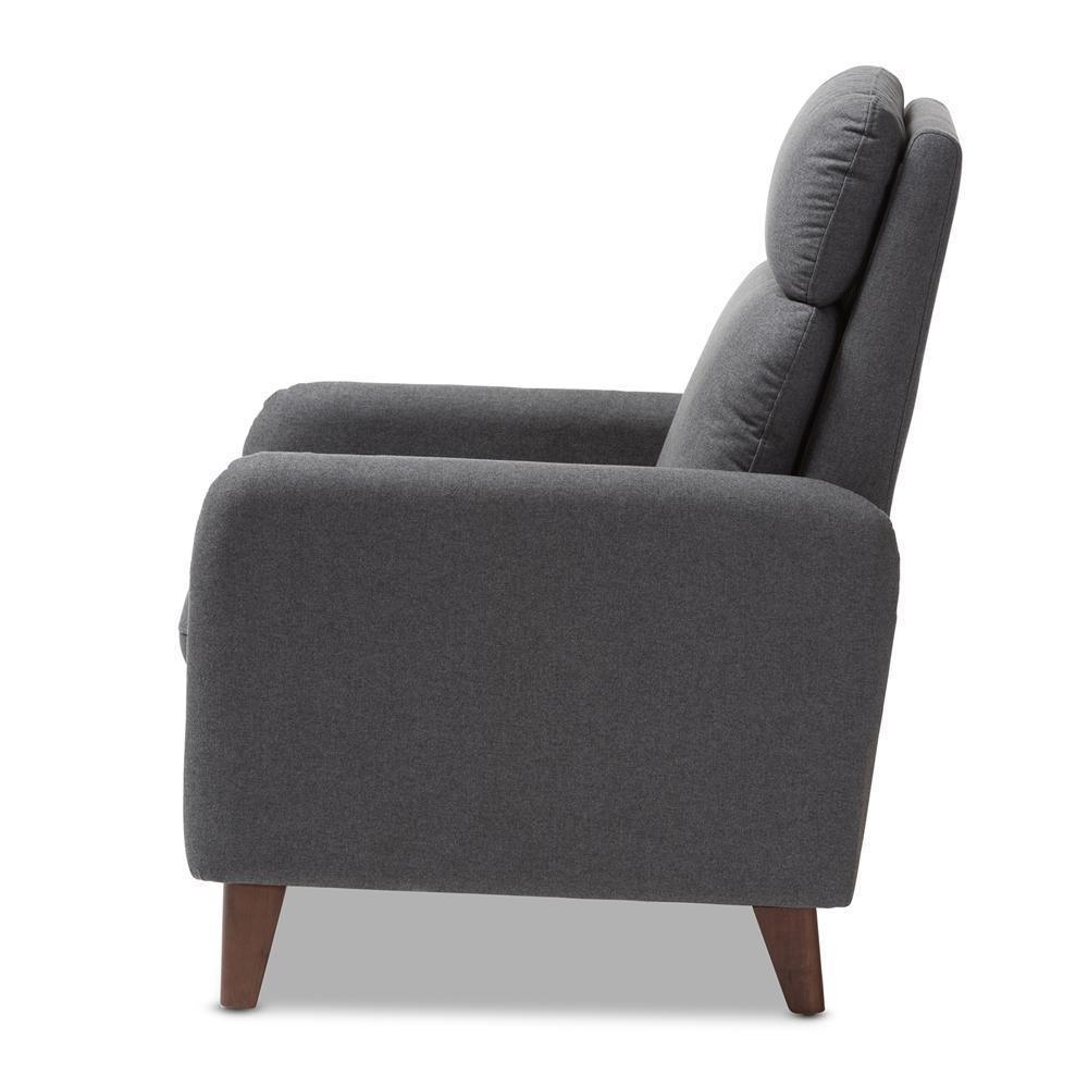 Casanova Mid-century Modern Grey Fabric Upholstered Lounge Chair FredCo