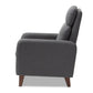 Casanova Mid-century Modern Grey Fabric Upholstered Lounge Chair FredCo