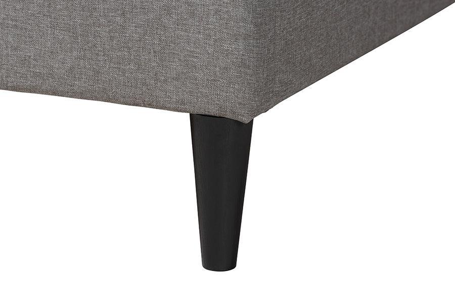 Casol Mid-Century Modern Transitional Grey Fabric Upholstered Full Size Platform Bed FredCo