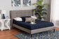 Casol Mid-Century Modern Transitional Grey Fabric Upholstered Full Size Platform Bed FredCo