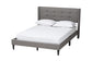 Casol Mid-Century Modern Transitional Grey Fabric Upholstered Queen Size Platform Bed FredCo