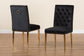 Caspera Contemporary Glam and Luxe Black Velvet Fabric and Gold Metal 2-Piece Dining Chair Set FredCo