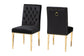 Caspera Contemporary Glam and Luxe Black Velvet Fabric and Gold Metal 2-Piece Dining Chair Set FredCo