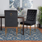 Caspera Contemporary Glam and Luxe Black Velvet Fabric and Gold Metal 2-Piece Dining Chair Set FredCo
