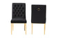 Caspera Contemporary Glam and Luxe Black Velvet Fabric and Gold Metal 2-Piece Dining Chair Set FredCo