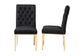 Caspera Contemporary Glam and Luxe Black Velvet Fabric and Gold Metal 2-Piece Dining Chair Set FredCo