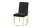 Caspera Contemporary Glam and Luxe Black Velvet Fabric and Gold Metal 2-Piece Dining Chair Set FredCo