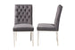 Caspera Contemporary Glam and Luxe Grey Velvet Fabric and Silver Metal 2-Piece Dining Chair Set FredCo