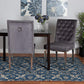 Caspera Contemporary Glam and Luxe Grey Velvet Fabric and Silver Metal 2-Piece Dining Chair Set FredCo