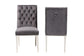 Caspera Contemporary Glam and Luxe Grey Velvet Fabric and Silver Metal 2-Piece Dining Chair Set FredCo