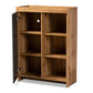 Caspian Modern and Contemporary Two-Tone Grey and Oak Brown Finished Wood Shoe Cabinet FredCo