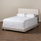 Cassandra Modern and Contemporary Light Beige Fabric Upholstered King Size Bed FredCo