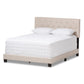 Cassandra Modern and Contemporary Light Beige Fabric Upholstered King Size Bed FredCo