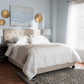 Cassandra Modern and Contemporary Light Beige Fabric Upholstered King Size Bed FredCo
