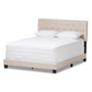 Cassandra Modern and Contemporary Light Beige Fabric Upholstered Queen Size Bed FredCo