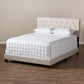 Cassandra Modern and Contemporary Light Beige Fabric Upholstered Queen Size Bed FredCo