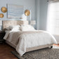 Cassandra Modern and Contemporary Light Beige Fabric Upholstered Queen Size Bed FredCo