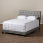 Cassandra Modern and Contemporary Light Grey Fabric Upholstered Full Size Bed FredCo