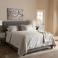 Cassandra Modern and Contemporary Light Grey Fabric Upholstered Queen Size Bed FredCo