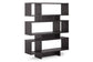 Cassidy 6-Level Dark Brown Modern Bookshelf FredCo
