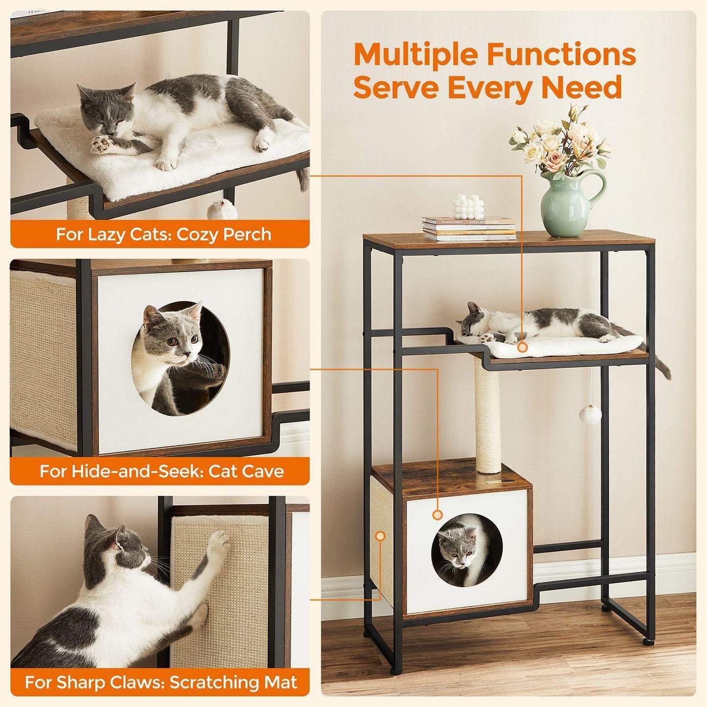 Cat Furniture with Storage, Rustic Brown FredCo