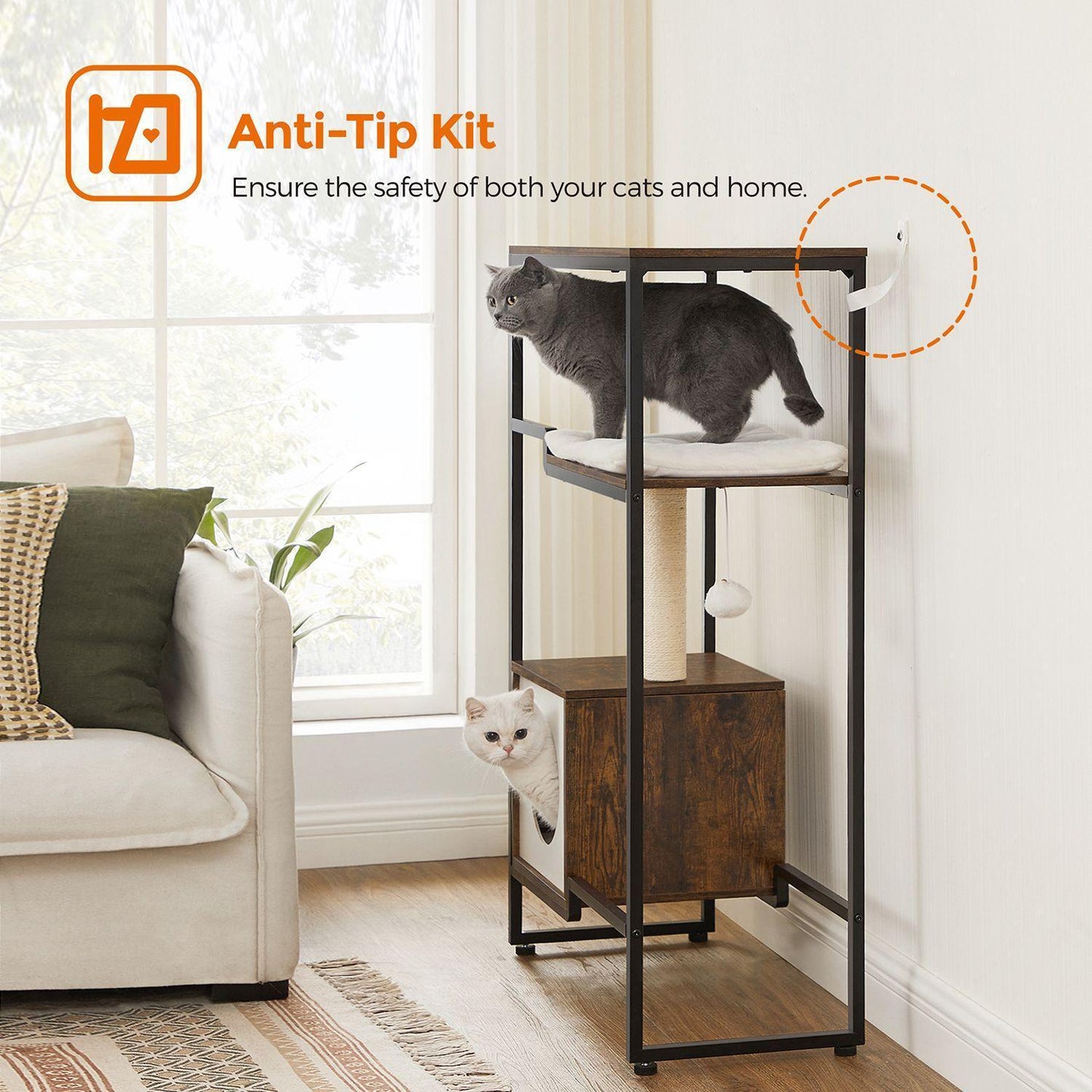 Cat Furniture with Storage, Rustic Brown FredCo
