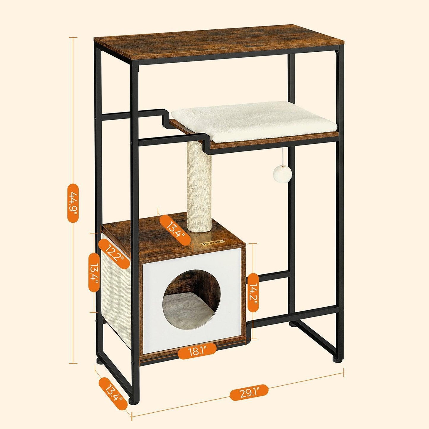 Cat Furniture with Storage, Rustic Brown FredCo