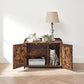 Cat Litter Box, 2 Door Brown and Black Furniture FredCo