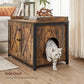 Cat Litter Box, 2 Door Brown and Black Furniture FredCo
