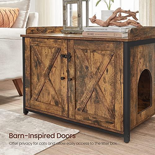 Cat Litter Box, 2 Door Brown and Black Furniture FredCo