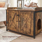 Cat Litter Box, 2 Door Brown and Black Furniture FredCo