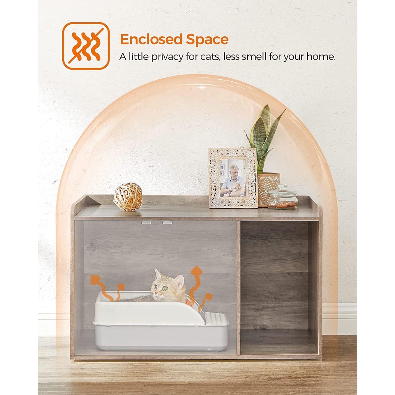 Cat Litter Box Furniture Gray 34" FredCo