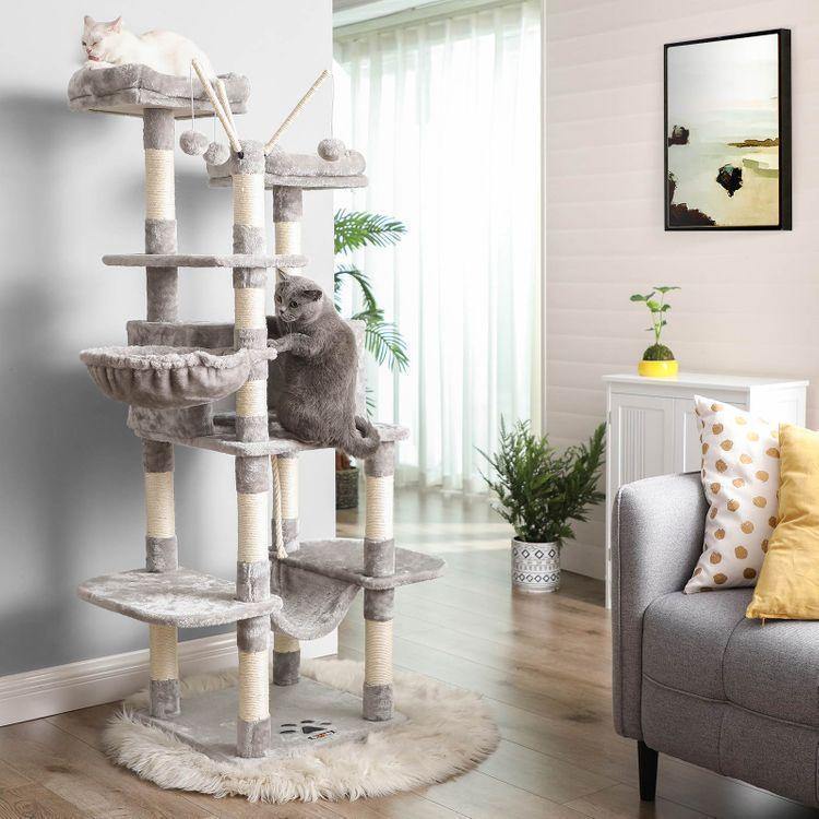 Cat Tree Light Gray 65" tall FredCo