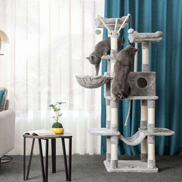 Cat Tree Light Gray 65" tall FredCo