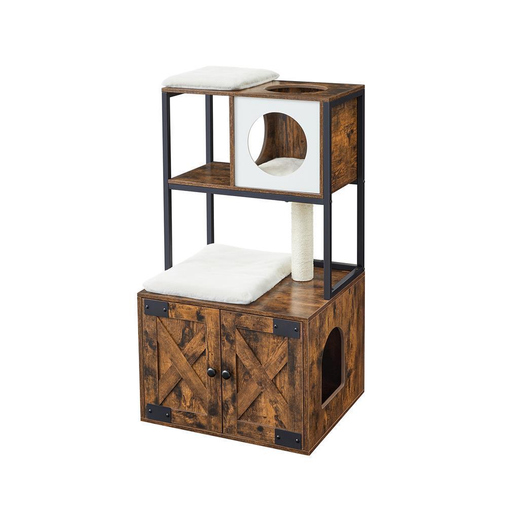 Cat Tree with Litter Box Enclosure, 2-in-1 FredCo