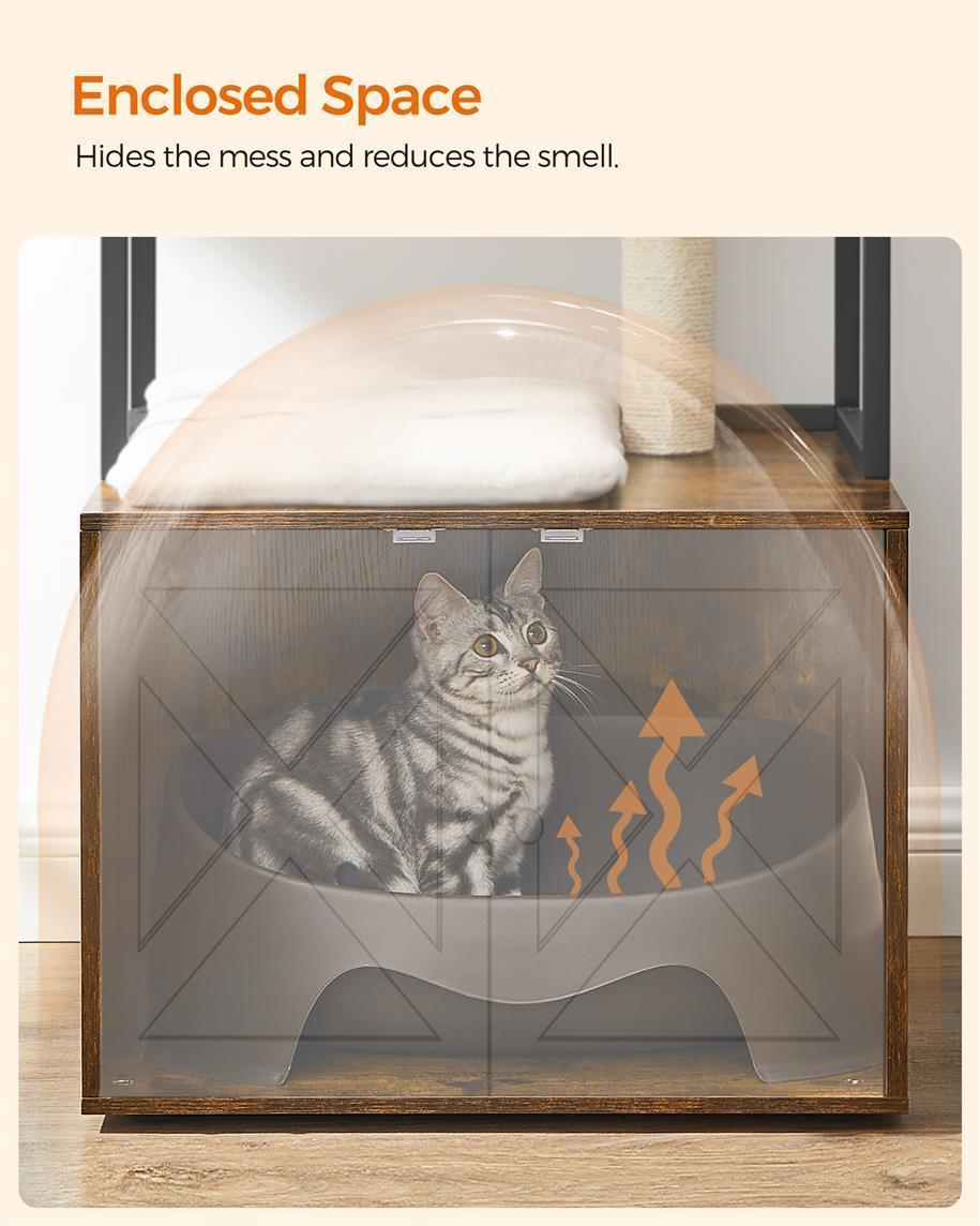 Cat Tree with Litter Box Enclosure, 2-in-1 FredCo