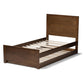 Catalina Modern Classic Mission Style Brown-Finished Wood Twin Platform Bed with Trundle FredCo