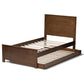 Catalina Modern Classic Mission Style Brown-Finished Wood Twin Platform Bed with Trundle FredCo