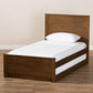 Catalina Modern Classic Mission Style Brown-Finished Wood Twin Platform Bed with Trundle FredCo
