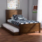 Catalina Modern Classic Mission Style Brown-Finished Wood Twin Platform Bed with Trundle FredCo