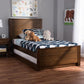 Catalina Modern Classic Mission Style Brown-Finished Wood Twin Platform Bed with Trundle FredCo