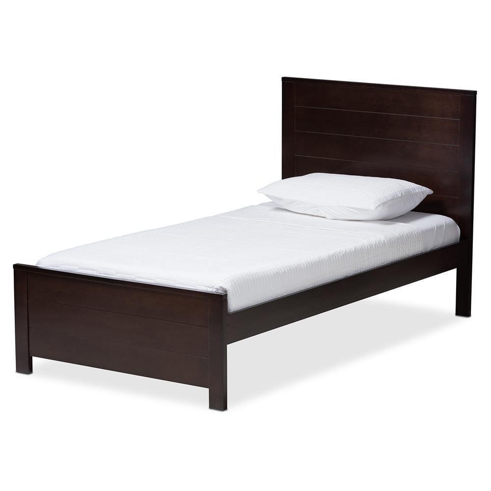 Catalina Modern Classic Mission Style Dark Brown-Finished Wood Twin Platform Bed FredCo